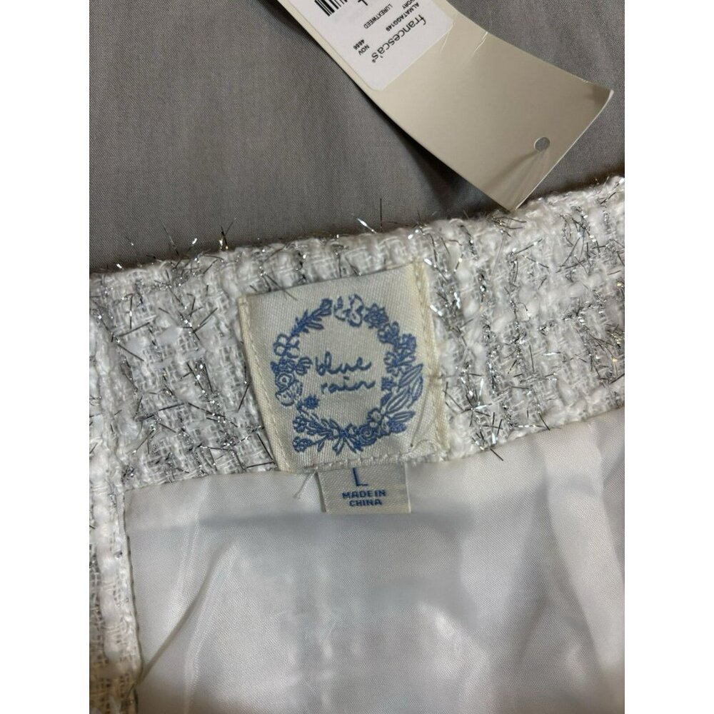 NWT Blue Rain Women's Skirt Large White Plaid Festival Preppy Boho - Picture 6 of 8